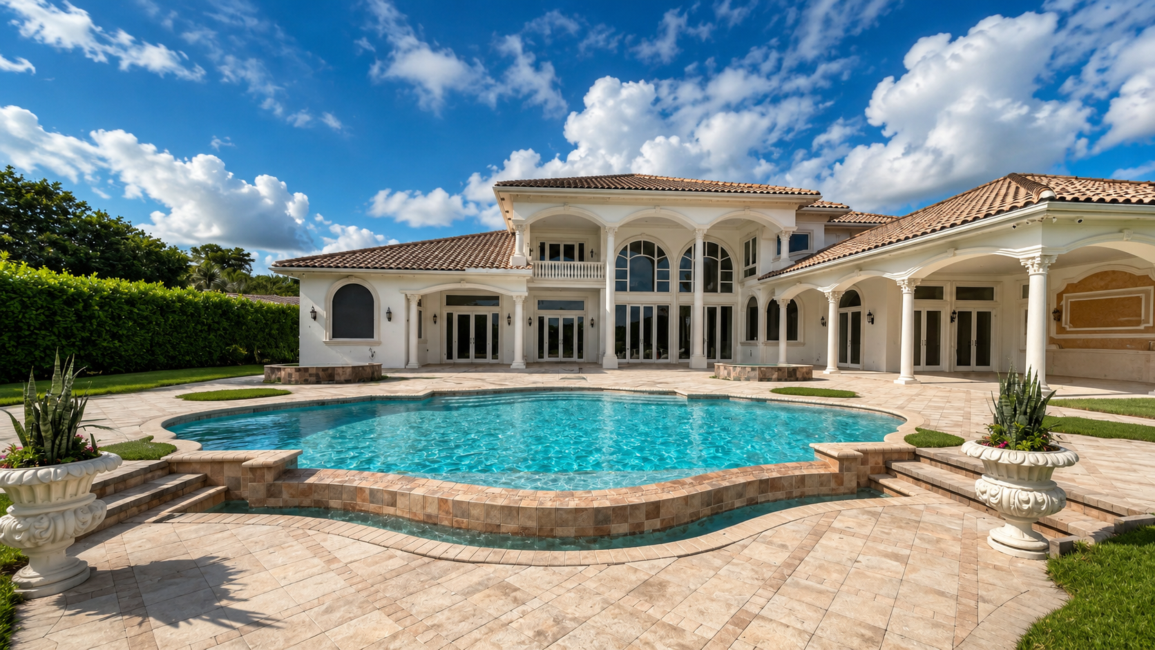 South Florida home with pool built by Forben Construction